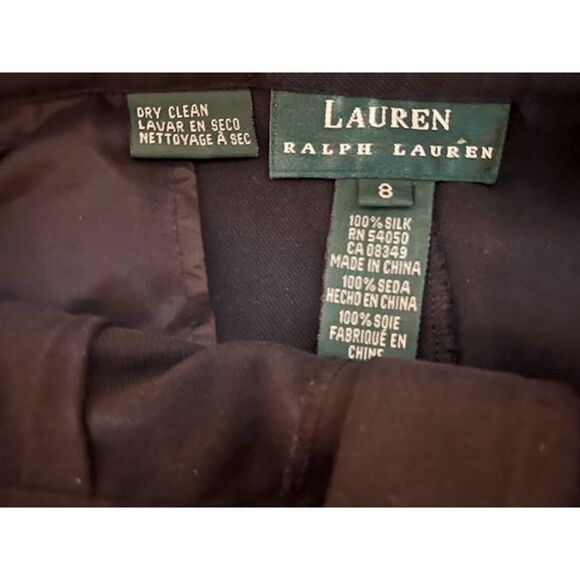 Lauren Ralph Lauren Wide leg Trousers, Silk black trousers. 100% Silk. Size 8 It - Picture 3 of 3